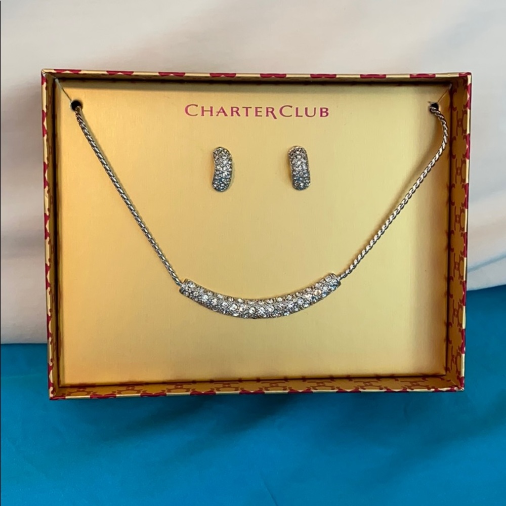 Charter Club Diamond Earrings and Necklace